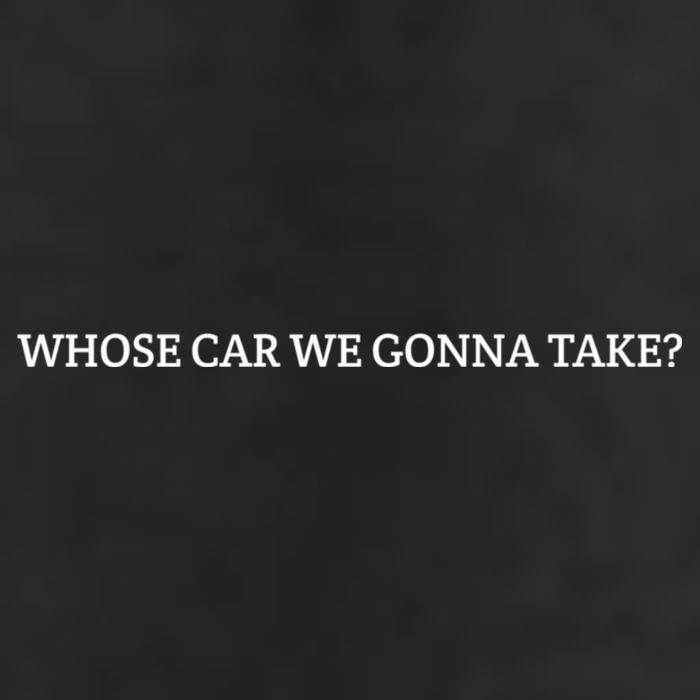 Whose Car We Gonna Take? Tumbler