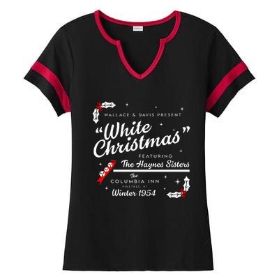 White Christmas Wallace And Davis Haynes Sister Ladies Halftime Notch Neck Tee