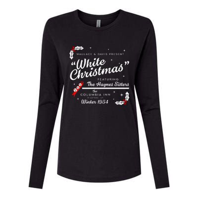 White Christmas Wallace And Davis Haynes Sister Womens Cotton Relaxed Long Sleeve T-Shirt