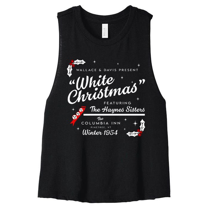 White Christmas Wallace And Davis Haynes Sister Women's Racerback Cropped Tank