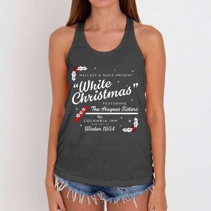 White Christmas Wallace And Davis Haynes Sister Women's Knotted Racerback Tank