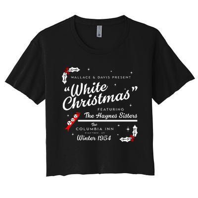 White Christmas Wallace And Davis Haynes Sister Women's Crop Top Tee