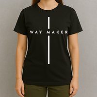 Waymaker Christian Women Cross Shape Faith T-Shirt