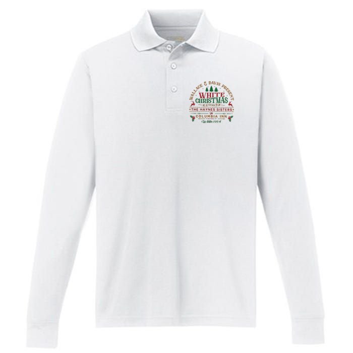 White Christmas Performance Long Sleeve Polo