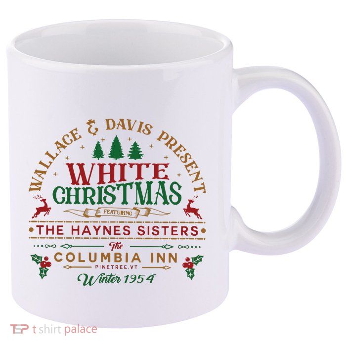 White Christmas 11oz C Handle Ceramic Mug