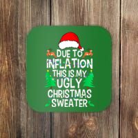 Women Cute Xmas Due To Inflation This My Ugly Christmas Matching Gift Coaster