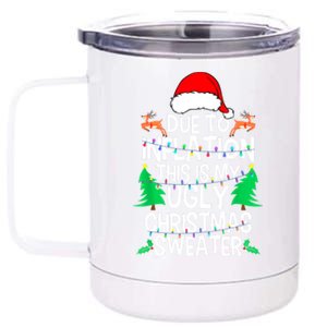 Women Cute Xmas Due To Inflation This My Ugly Christmas Matching Gift 12 oz Stainless Steel Tumbler Cup