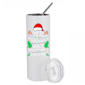 Women Cute Xmas Due To Inflation This My Ugly Christmas Matching Gift Stainless Steel Tumbler