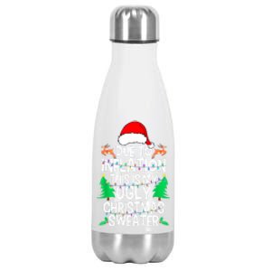 Women Cute Xmas Due To Inflation This My Ugly Christmas Matching Gift Stainless Steel Insulated Water Bottle