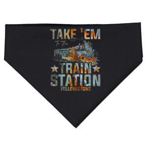 Western Country Yellowstone Take Em To The Train Station USA-Made Doggie Bandana