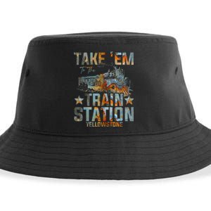 Western Country Yellowstone Take Em To The Train Station Sustainable Bucket Hat