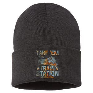 Western Country Yellowstone Take Em To The Train Station Sustainable Knit Beanie