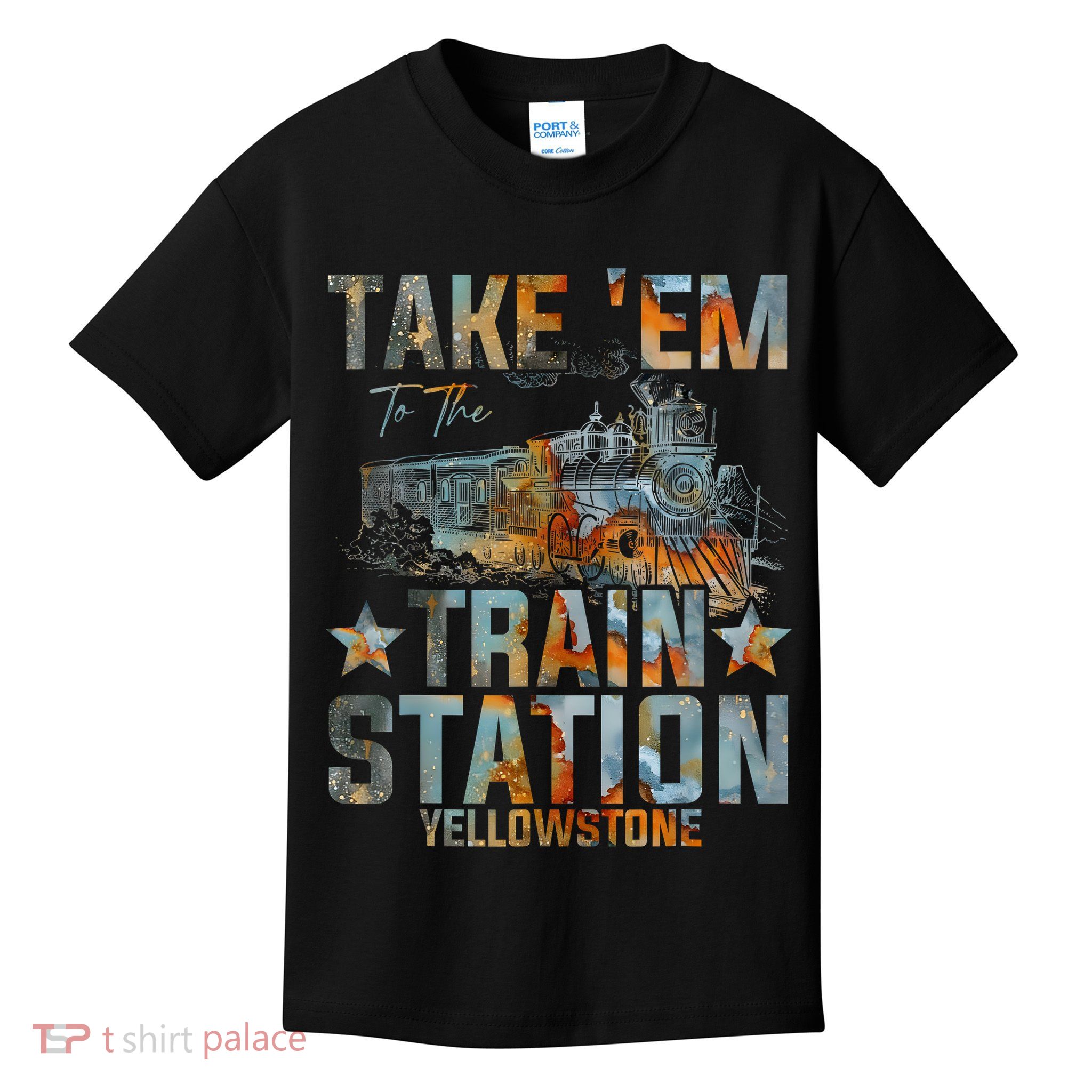 Western Country Yellowstone Take Em To The Train Station Kids T-Shirt