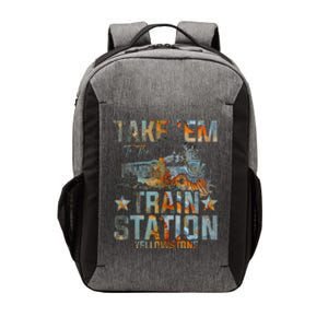 Western Country Yellowstone Take Em To The Train Station Vector Backpack