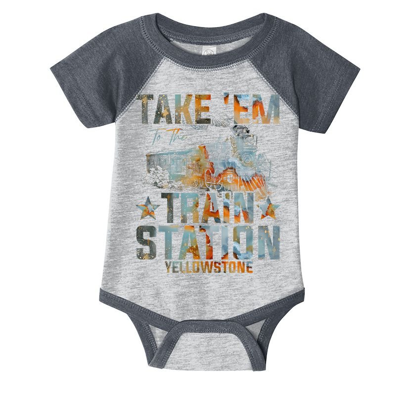 Western Country Yellowstone Take Em To The Train Station Infant Baby Jersey Bodysuit