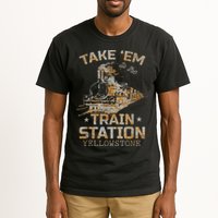 Western Country Yellowstone Take Em To The Train Station Tall T-Shirt