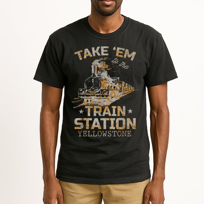 Western Country Yellowstone Take Em To The Train Station Tall T-Shirt