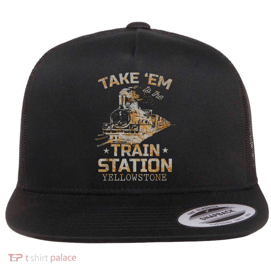 Western Country Yellowstone Take Em To The Train Station Flatbill Hat