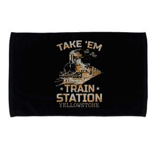 Western Country Yellowstone Take Em To The Train Station Microfiber Hand Towel