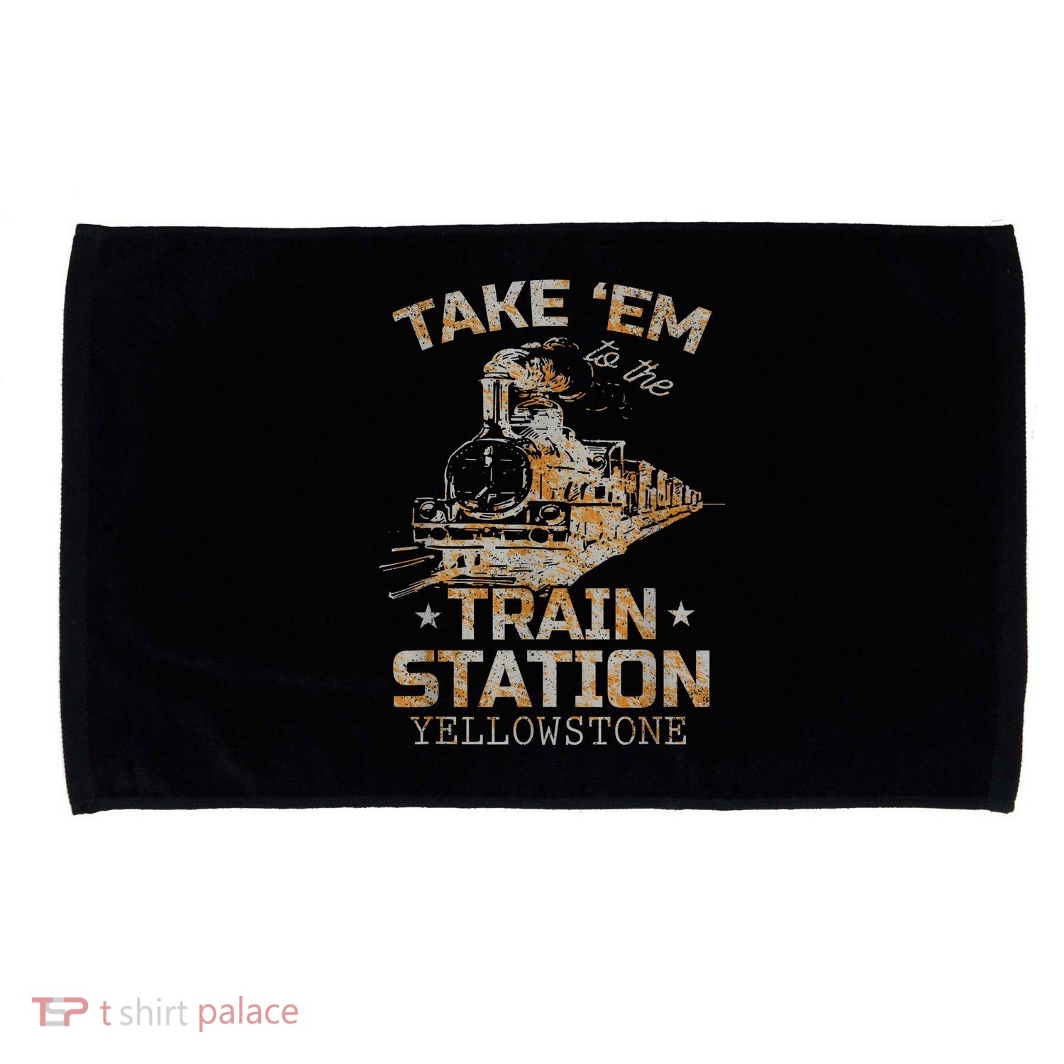 Western Country Yellowstone Take Em To The Train Station Microfiber Hand Towel