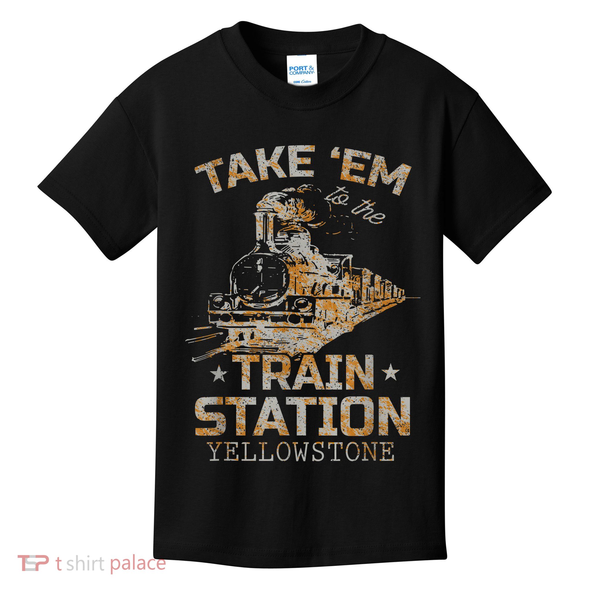 Western Country Yellowstone Take Em To The Train Station Kids T-Shirt
