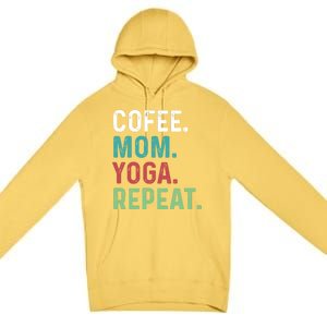 Wo Coffee Yoga Mom Coffee Lover Yoga Workout Meditation Meaningful Gift Premium Pullover Hoodie