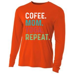 Wo Coffee Yoga Mom Coffee Lover Yoga Workout Meditation Meaningful Gift Cooling Performance Long Sleeve Crew