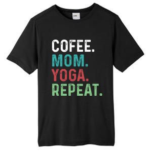 Wo Coffee Yoga Mom Coffee Lover Yoga Workout Meditation Meaningful Gift Tall Fusion ChromaSoft Performance T-Shirt