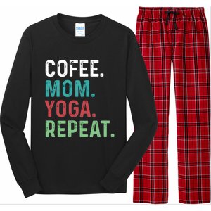 Wo Coffee Yoga Mom Coffee Lover Yoga Workout Meditation Meaningful Gift Long Sleeve Pajama Set