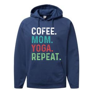 Wo Coffee Yoga Mom Coffee Lover Yoga Workout Meditation Meaningful Gift Performance Fleece Hoodie