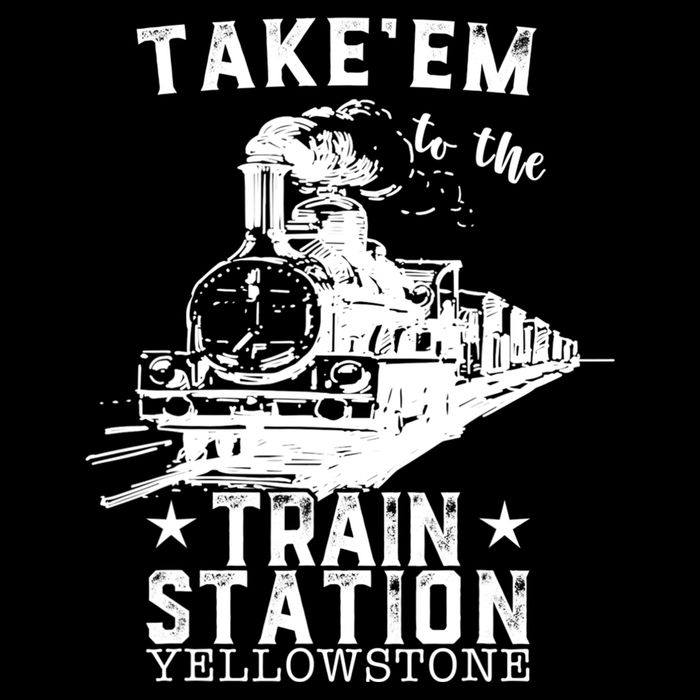 Western Coountry Yellow'stone Take Em To The Train Station Bucket Hat
