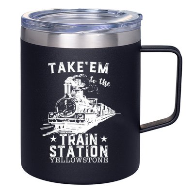 Western Coountry Yellow'stone Take Em To The Train Station 12oz Stainless Steel Coffee Mug