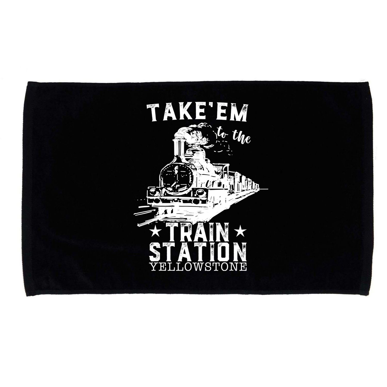Western Coountry Yellow'stone Take Em To The Train Station Microfiber Hand Towel