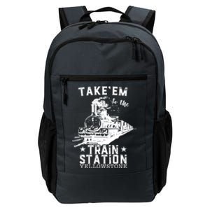 Western Coountry Yellow'stone Take Em To The Train Station Daily Commute Backpack