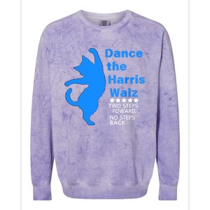 Waltz Dance 2 Steps Forward Not Back Kamala Harris Walz 2024 Gift Colorblast Crewneck Sweatshirt