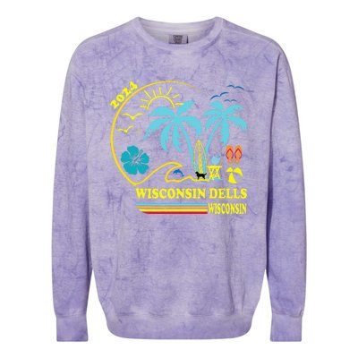 Wisconsin Dells 2024 Family Trip Friends Group Vacation Colorblast Crewneck Sweatshirt