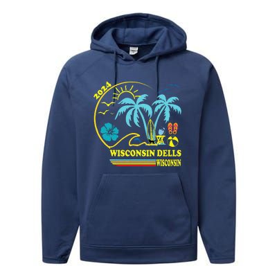 Wisconsin Dells 2024 Family Trip Friends Group Vacation Performance Fleece Hoodie