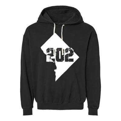 Washington, DC 202 Area Code TShirt Garment-Dyed Fleece Hoodie