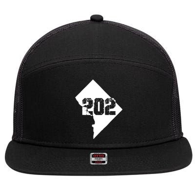 Washington, DC 202 Area Code TShirt 7 Panel Mesh Trucker Snapback Hat