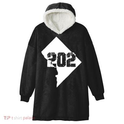 Washington, DC 202 Area Code TShirt Hooded Wearable Blanket