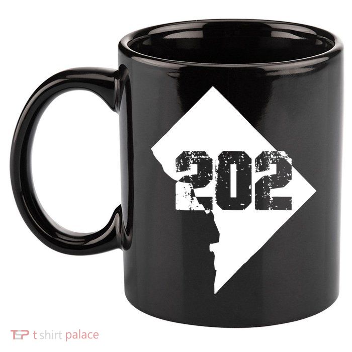 Washington, DC 202 Area Code TShirt 11oz C Handle Ceramic Mug