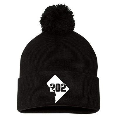 Washington, DC 202 Area Code TShirt Pom Pom 12in Knit Beanie