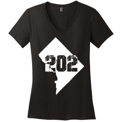 Washington, DC 202 Area Code TShirt Women's V-Neck T-Shirt
