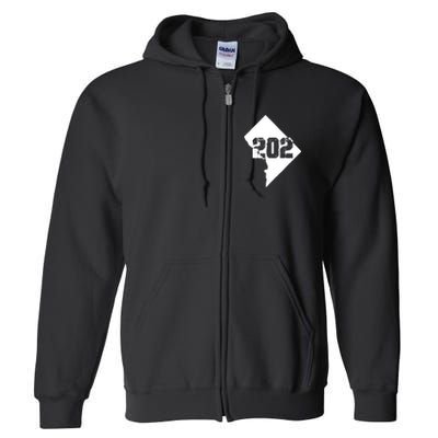 Washington, DC 202 Area Code TShirt Full Zip Hoodie