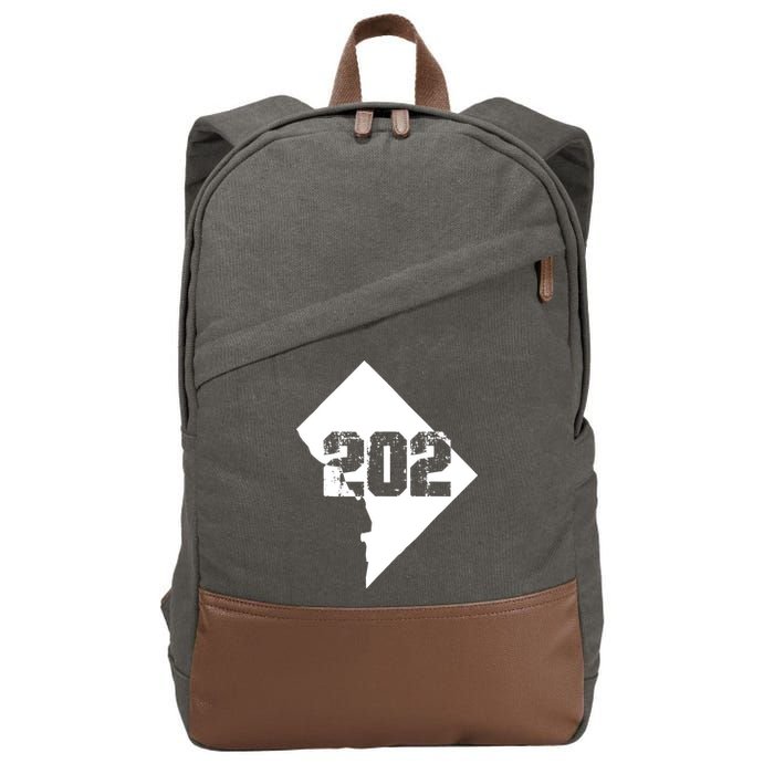 Washington, DC 202 Area Code TShirt Cotton Canvas Backpack