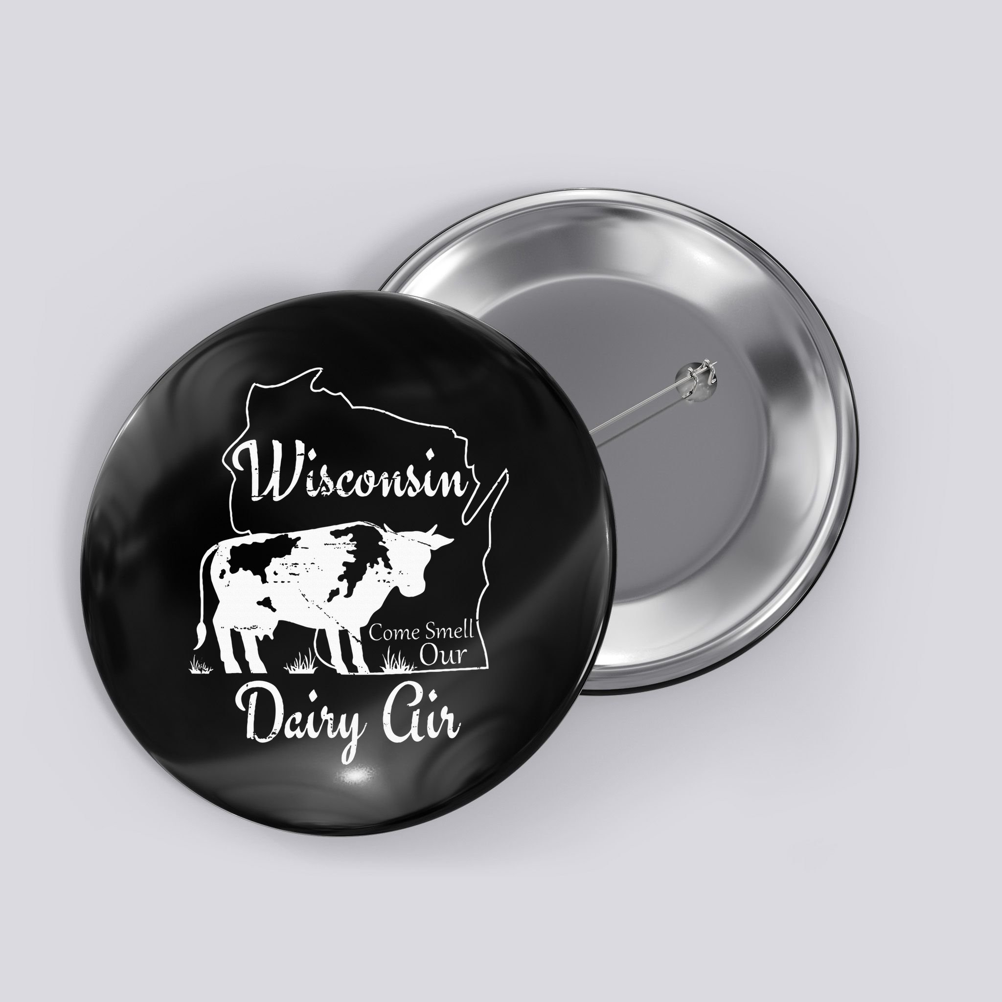 Wisconsin Dairy Air Humor Parody Clothing Button