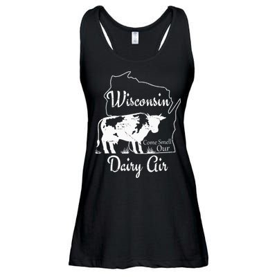 Wisconsin Dairy Air Humor Parody Clothing Ladies Essential Flowy Tank