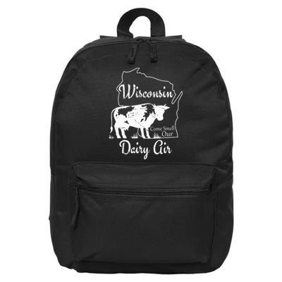 Wisconsin Dairy Air Humor Parody Clothing 16 in Basic Backpack