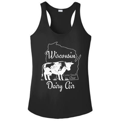 Wisconsin Dairy Air Humor Parody Clothing Ladies PosiCharge Competitor Racerback Tank