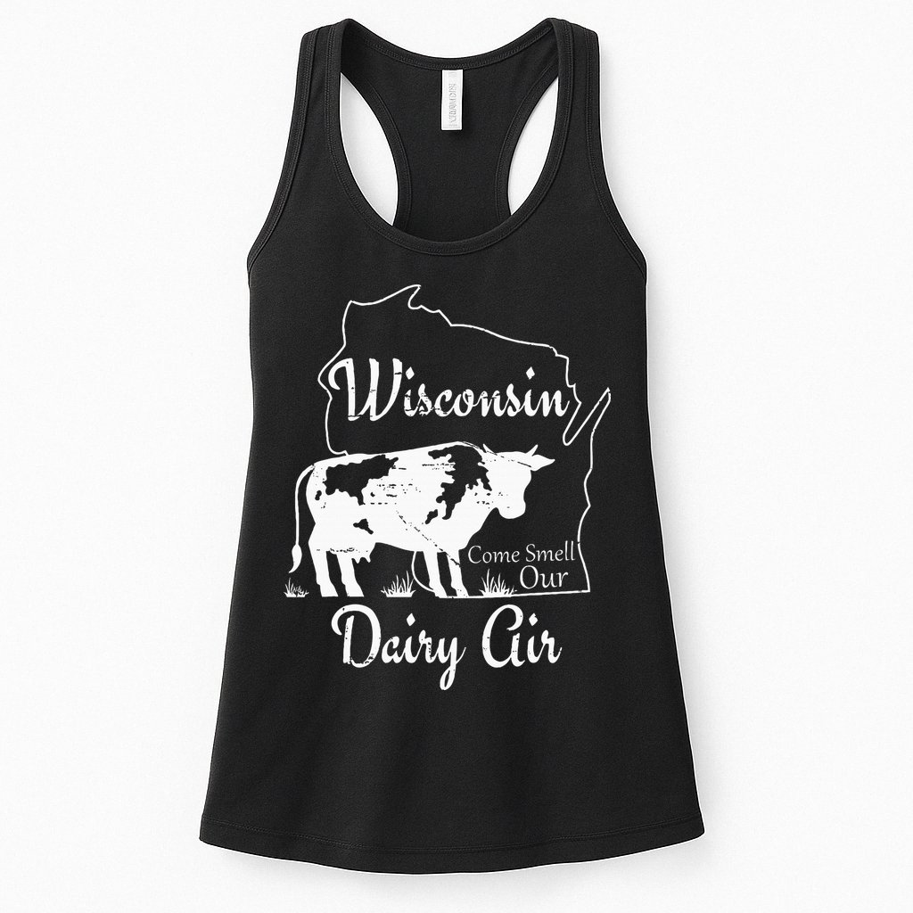 Wisconsin Dairy Air Humor Parody Clothing Womens Tank Top